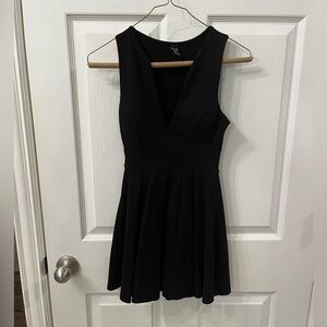 Windsor Chic Black V-Neck Mini Dress, Size XS